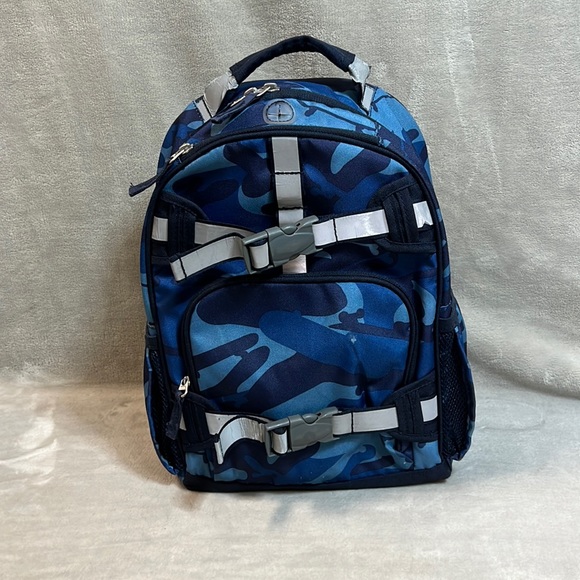 Pottery Barn Kids Navy Skateboard Small Camo Reflective Backpack - Picture 1 of 10